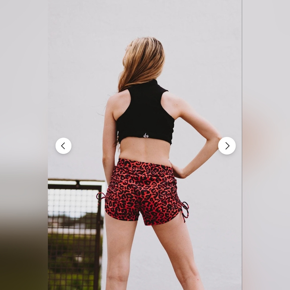 EUC Aviva Red Leopard Print Women's Shorts